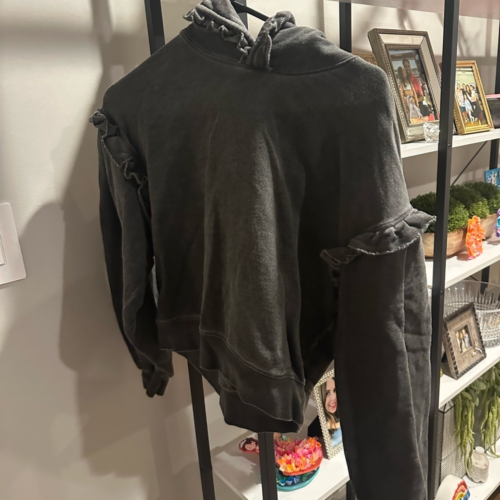 Gray Ruffled Sweatshirt - Picture 3 of 4